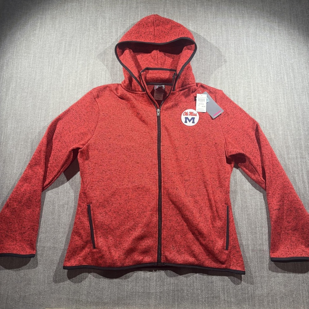 Ole Miss Rebels Jacket Womens XL Red‎ NCAA Football Hooded Knights Apparel